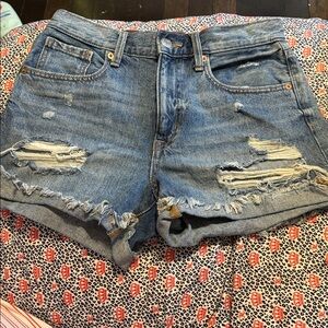 Aeropostale Blue Distressed Jean Shorts
